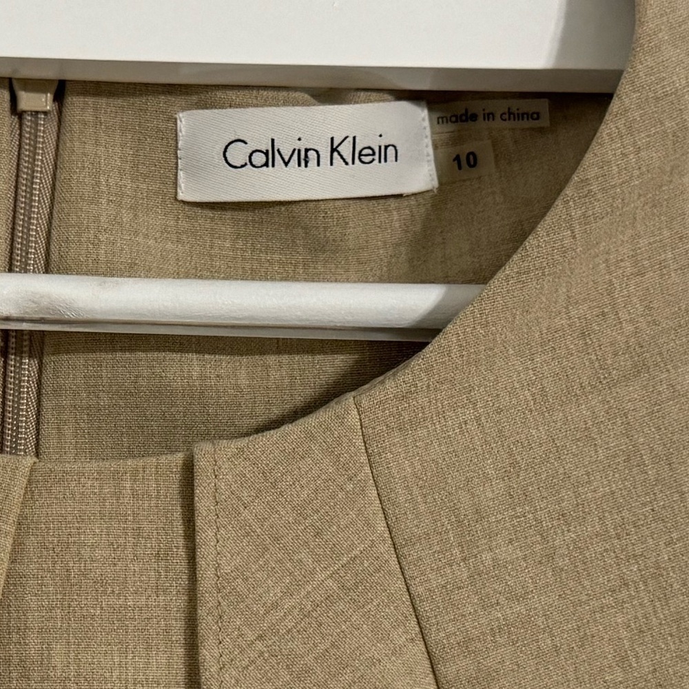 Calvin Klein Tan Ruffle Sheath Dress - Picture 4 of 6